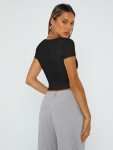 Trendy Women’s Black Crop Top - Y2K Style