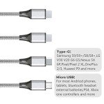 4FT 4-in-1 Nylon Braided Charging Cable (2-Pack)