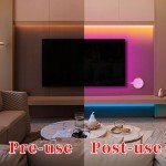QZYL LED Lights for Bedroom, 25FT RGB LED Strip Lights with 44 Keys IR Remote, Smart LED Light Strip with Adhesive Backing Adjustable Brightness App Control for Bedroom Party Decoration