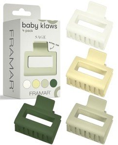 Cute Green Medium Hair Claw Clips - 4 Pack