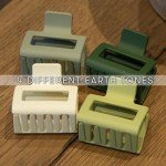 Cute Green Medium Hair Claw Clips - 4 Pack