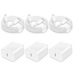 3-Pack iPhone Fast Charger with 6ft Cords