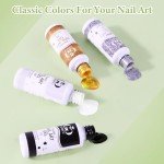 Nail Art Gel Polish Set with Brush - 4 Colors