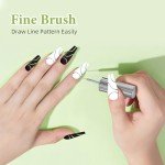 Nail Art Gel Polish Set with Brush - 4 Colors