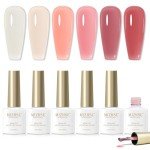 Vibrant Pink Jelly Gel Nail Polish Set