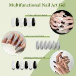 Nail Art Gel Polish Set with Brush - 4 Colors