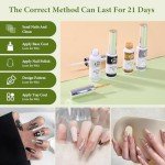 Nail Art Gel Polish Set with Brush - 4 Colors