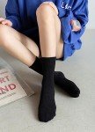 Women’s Athletic Crew Socks - 5 Pairs, White & Black