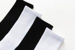 Women’s Athletic Crew Socks - 5 Pairs, White & Black