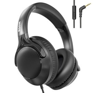 MIDOLA Wired Headphones with Microphone - Black