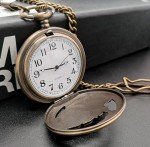 Vintage Bronze Steam Train Men's Pocket Watch