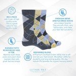 3 Pack Blue Argyle Cotton Dress Socks for Men