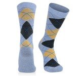 3 Pack Blue Argyle Cotton Dress Socks for Men