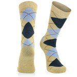3 Pack Blue Argyle Cotton Dress Socks for Men