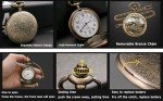 Vintage Bronze Steam Train Men's Pocket Watch