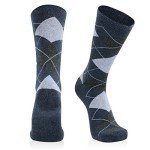 3 Pack Blue Argyle Cotton Dress Socks for Men