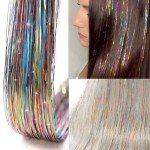 Rainbow Hair Tinsel Clip-Ins - 12 Pieces