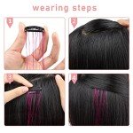Rainbow Hair Tinsel Clip-Ins - 12 Pieces