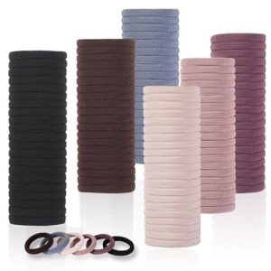 120 Pcs No Damage Hair Ties - Neutral Colors
