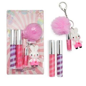 Assorted Lip Gloss Keychain Set for Kids