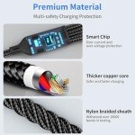 2-Pack 3-in-1 Braided USB Charging Cable