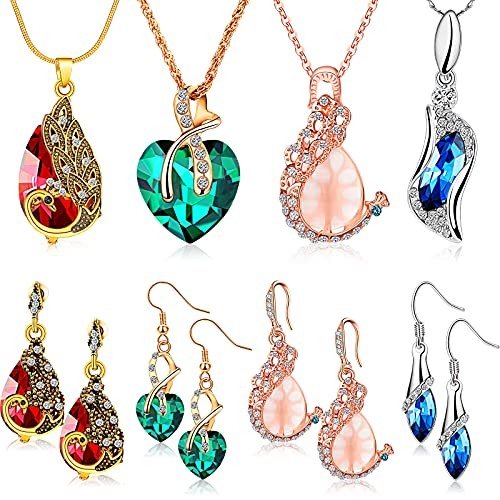 Peacock Jewelry Set: Necklace & Earrings Under $10