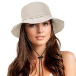 Beige Waterproof Bucket Hat for Women - UPF 50+