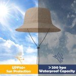 Beige Waterproof Bucket Hat for Women - UPF 50+