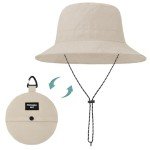 Beige Waterproof Bucket Hat for Women - UPF 50+