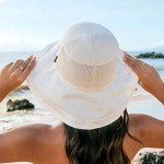 Beige Wide-Brim Women's Mesh Sun Hat