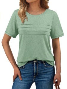 Trendy Summer Short Sleeve Women's T-Shirt – Light Green