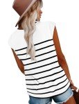 Striped Cap Sleeve Spring Tops for Women