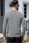 Men's Slim Fit Long Sleeve Henley Shirt - Grey