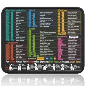 Excel & Windows Shortcut Mouse Pad - 11.8"x9.8