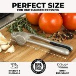 Zulay Kitchen Garlic Press Set - Easy Squeeze & Clean