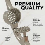 Zulay Kitchen Garlic Press Set - Easy Squeeze & Clean