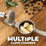 Zulay Kitchen Garlic Press Set - Easy Squeeze & Clean