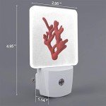 Affordable Red Coral LED Night Light with Sensor