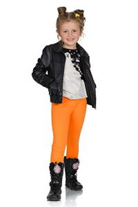 Girls Cotton Leggings - Orange Full-Length Pants
