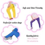 Girls Cotton Leggings - Orange Full-Length Pants