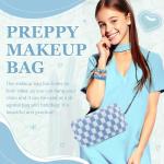 58 Pcs Checkered Makeup Bag & Accessory Set