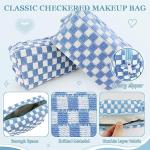 58 Pcs Checkered Makeup Bag & Accessory Set