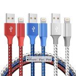 10FT Nylon Braided iPhone Charger Cord - 3 Pack