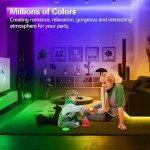 KEXU 16.4ft Smart LED Strip Lights WiFi LED Lights Strip Work with Alexa and Google Assistant RGB 16 Million Colors with App Control and Music Sync LED Lights for Bedroom, Kitchen, TV, Party