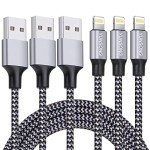 3-Pack 6FT Nylon Braided iPhone Charger Cables