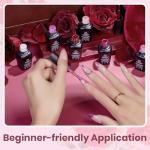 6-Piece Burgundy Gel Nail Polish Set