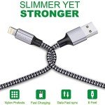 3-Pack 6FT Nylon Braided iPhone Charger Cables