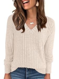 Women’s V-Neck Long Sleeve Casual Fall Top