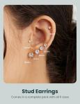 6 Pairs Hypoallergenic Cubic Zirconia Stud Earrings