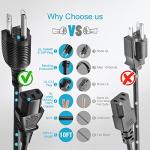 10ft UL Listed Power Cord for TVs and PCs